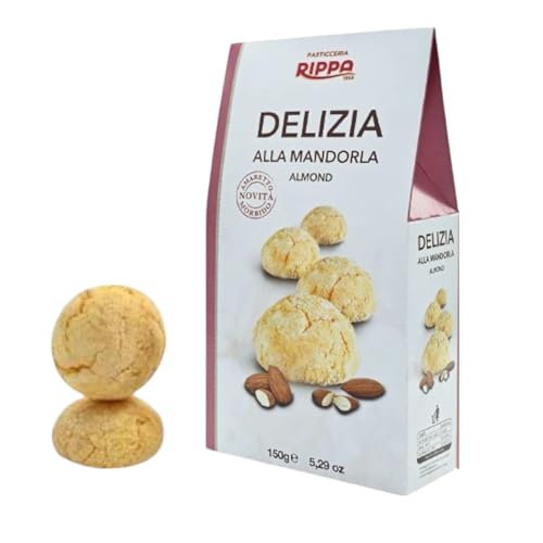 IPPA Pasticceria Delizia Soft Cookies - Authentic Italian Cookies with Rich Almond Flavor - Traditional Hand-Made Healthy Cookies Ideal for Gifting, Snacking, Sharing - 150g Pack