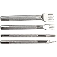 Vktech Stainless Steel1 2 4 6 Prong Diamond Chisel Leather Craft Tools Hole Punch Tool Set DIY