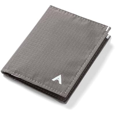 Allett Hybrid Card Wallet, Charcoal Grey | Nylon, RFID Blocking, Vertical Layout | Minimalist, Bifold, Card Holder, Water Resistant, Thin, Front Pocket | Holds 3-10 Cards, Cash