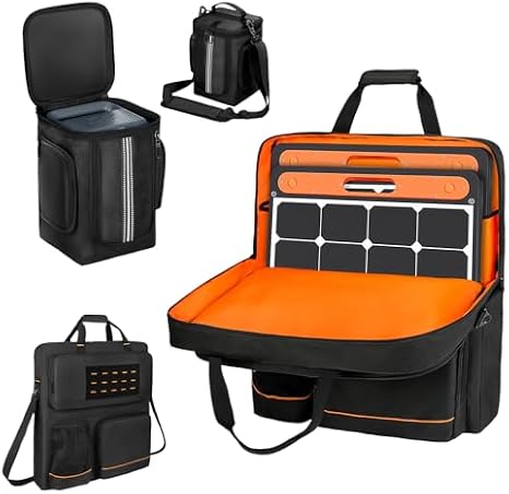 Portable Power Supply Storage Bag Fits Anker Solix C300/ C300 DC Solar Panel Storage Bag Fits Jackery SolarSaga 100X/200W, Anker Solix PS100 PS200