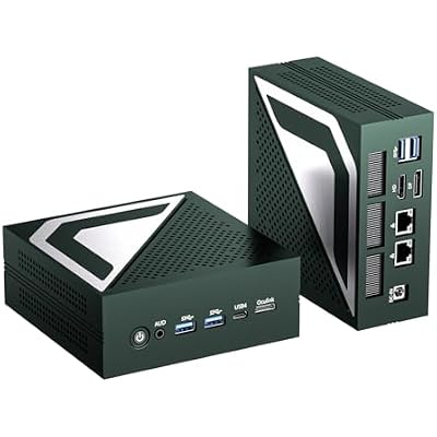 Thdeukoty Mini PC AMD Ryzen AI 7 PRO 360, 32G DDR5 1TB SSD, Small Desktop Computers with Dual 2.5G LAN, Oculink, Win 11 Pro, WiFi 7, BT 5.4, Support Triple Display, VESA, Green