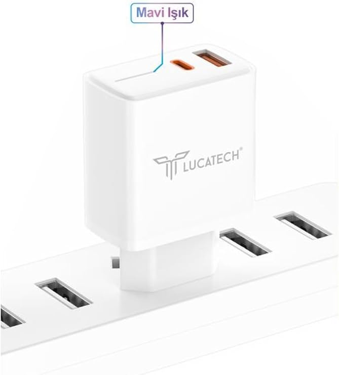 iPhone 14 Pro / 14 Pro Max / 15 Pro / 15 Pro Max ile Uyumlu 45W Hızlı Şarj Adaptörü, Beyaz