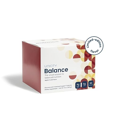 UNICITY BALANCE APPLE CRUSH - Stay Full Longer by Slowing Carbohydrate Absorption 60 Packets. Helps Support a Healthy Digestive System and Keeps Your Body Well Maintained 30-Day Supply