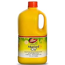 Dabur Kachi Ghani Mustard Oil - Unrefined Therapeutic-Grade Oil from Mustard Seeds for Skin, Hair Care, and Body Massage, Cold-Pressed (2750 ml)