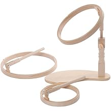 Elbesee 15 cm, 20 cm & 25 cm Wood Hoop seat Frame Set 6", 8" & 10", Brown, 34 x 30 x 22 cm