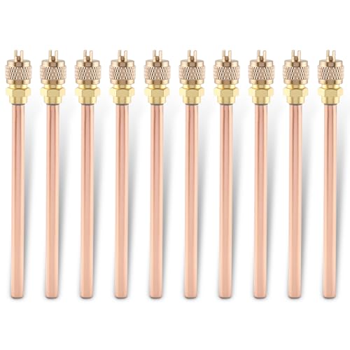 AUTOKAY 10x HVAC AC Schrader Valve Core Remover Cap Tube 14 SAE  14 OD  4.65 Stem