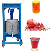13L Hydraulic Jack Fruit Press, 2 Ton Pressure 304 Stainless Steel Commercial Juicer with 4 Moving Wheels, Screw Jack Juicing Machine for Honey, Fruits, Vegetables(