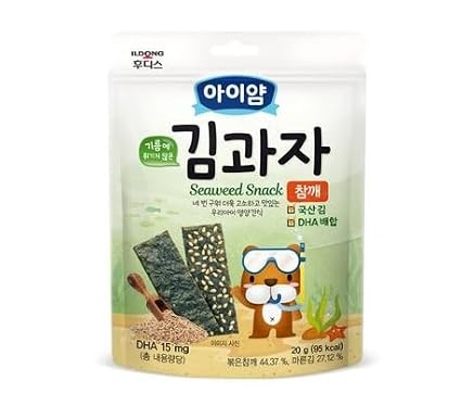 Premium Korean Seaweed Crisps for Kids Roasted 4 Times for Extra Crunch Made with 100% Korean Seaweed & Sesame Rice Malt Sweetened Healthy Snack Crispy Natural Kids Treat