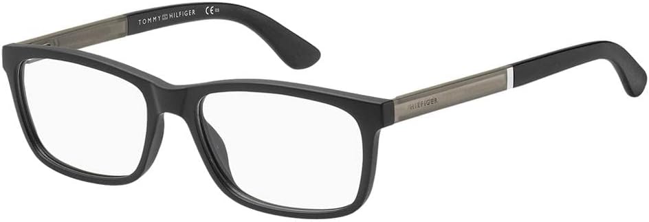 Tommy Hilfiger Plastic Rectangular Eyeglasses 55 0003 Matte Black