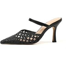 AMINUGAL Womens Slingback Heeled Sandals Stiletto High Heels Closed Pointed Toe Slip On Mule Slippers Summer Sandal Bride Wedding Party Dress Valentine Shoes