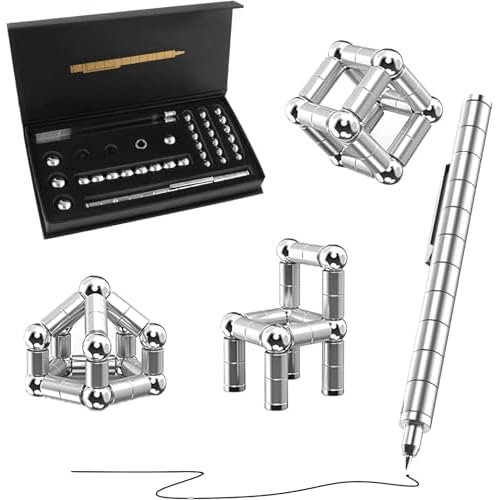 Magnetic Fidget Pen, Fidget Pen Decompression Magnetic Fidget Toy Pen for ADHD Autism Fidget Pen, Fidget Pens for Adults and Teens Silver