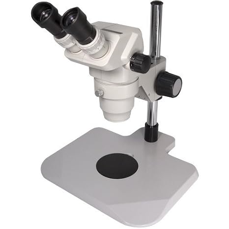 Omano Premium Zoom Stereo Microscope -OM99-V3-6.7x-45x - Binocular - Ergonomic Stainless Steel Pole Stand - LED Ring Light