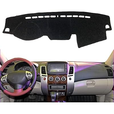 Car Dashboard Cover for Left Hand Drive Mitsubishi Pajero SportMonteroShogun 2008-2015 Carpet Dashmat Sun Shade Pad Car Styling Flannel All Black