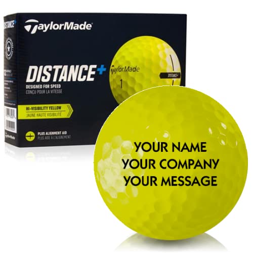 TaylorMade Distance Yellow Personalized Golf Balls