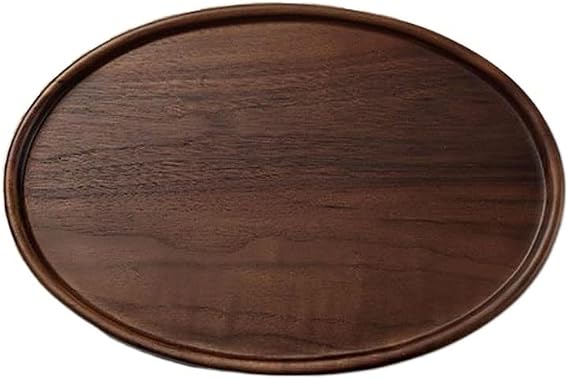 Serving Tray Oval Serving Plate Black Walnut Plate Breakfast in Bed Rectangular Butler Tray, Coffee Table Decoration Food Serving Tray
