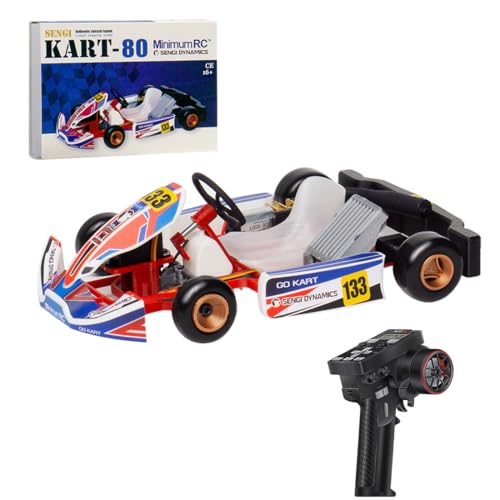 Mini RC Kart Model, 132 Scale, Kart-80 DIY Remote Control Hobby Racing Drift Car, Adults