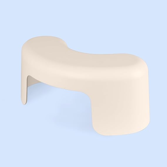 TUSHY Arc Toilet Stool, Sleek Space-Saving Design, Biscuit