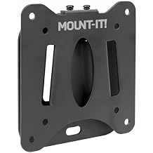 Mount-It! Ultra Low Profile Fixed TV Wall Mount for 13 to 32" Inch Screens, Slim TV Wall Mount Fits VESA 75 and 100 mm, Flush TV Bracket 0.55" Design with 60 lb Capacity, Built-in Bubble Level