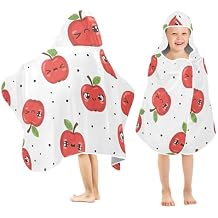 Cute Apples Hooded Baby Towel for Newborn Infant, Soft & Absorbent Bath Towel Essentials, Machine Washable