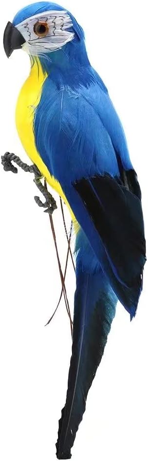 2 Pcs Artificial Birds Fake Parrot Foam Feather Parrot Birds for Home Garden Lawn Decoration Ornaments Party Accessories 25cm
