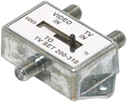 A/B Switch 2-Way Slide Switch 75 Ohm Input/Output Video Coaxial AB Cable TV Antenna Selector Signal Dual Source with F Connector, Low Loss 60 dB Isolation