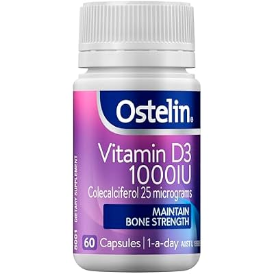 Ostelin Vitamin D3 for Keeping Bones and Muscle Healthy and Strong - Boost Your Immune System - 1000IU - 1 Daily Supplement - 60 Capsules