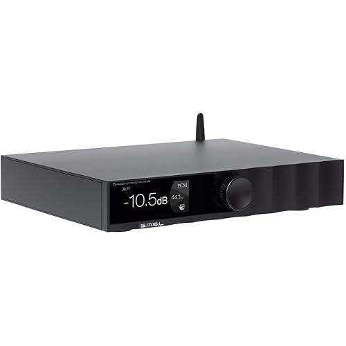S.M.S.L D400 PRO USB High Resolution DAC MQA XMOS XU-316 DSD512 PCM 32bit768kHz USBOpticalCoaxialI2SBluetoothAES Input RCAXLR Balanced DAC AK4499EXAK4191EQ with Remote ControlBlack