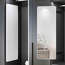 Push-Pull Retractable Full-Length Mirror Closet, Built-in Folding Sliding Rotating Dressing Mirror, Invisible Rotating Wall Mounted Dressing Mirror for Inside The Cabinet