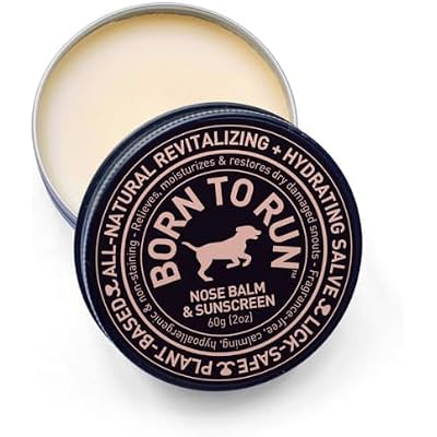 BORN TO RUN Dog Nose Balm 2oz | Handmade with Superfoods for Natural Cold Wind Sun Protection | Daily Moisturizing Salve for Dry Snouts | Fragrance-Free Plant-Based Safe to Lick | Beeswax-Free