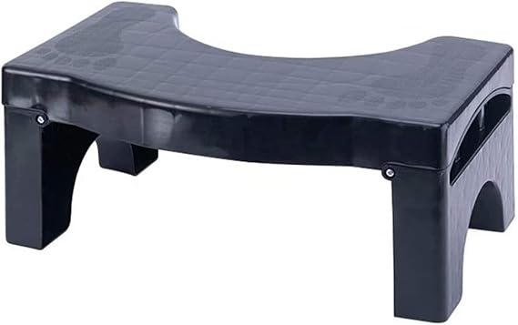Toilet Stool Folding Step Stool for Bathroom Squatting Toilet Stool for Adults Non-Slip Bathroom Step Up Stool -Black