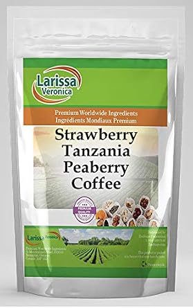 Strawberry Tanzania Peaberry Coffee Gourmet, Naturally Flavored, Whole Coffee Beans 16 oz, ZIN: 558074