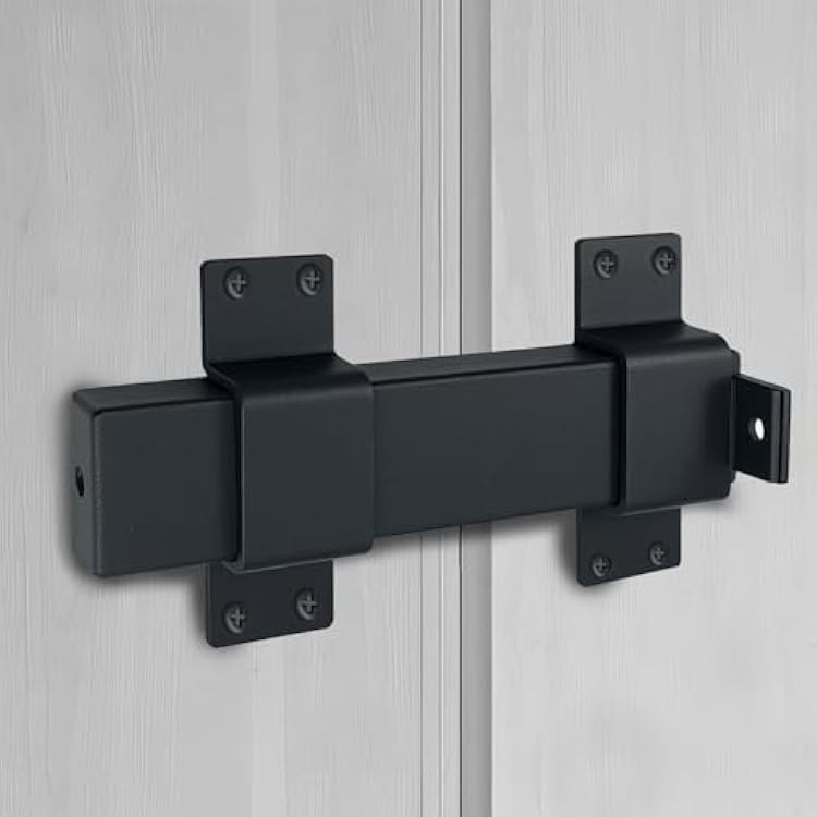 Slide Gate Latch Heavy Duty Door Latch Lock with Padlock Hole, Adjustable Gate Lock for Fences, Barn Door, Courtyard, Shed, Cottages, Cabinet