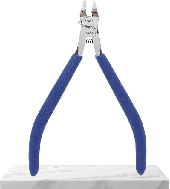 Precision Model Nippers - Ultra-Thin Single Blade Flush Cut Sprue Cutters for Plastic Model Kits, Hobby Building Tools - 4.7 Inch Professional Grade