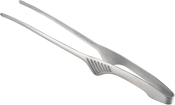 Yoshikawa 3072010 Yakiniku Tongs, Silver, Total Length 9.5 x Width 1.6 x Height 1.4 inches (24.2 x 4.2 x 3.5 cm)