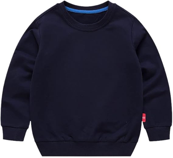 Unisex Toddler Kids Long Sleeve Thin Pullover Sweatshirt Boys Girls Cotton Crewneck Solid Sport T-Shirt Tops Blouse