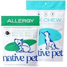 Native Pet Allergy Chews (30 Air-Dried Chews) & Yak Chew (3 Medium Chews) - All Natural Dental Sticks Made with Yak Cheese - Soothing Itchy Skin & Digestive Support