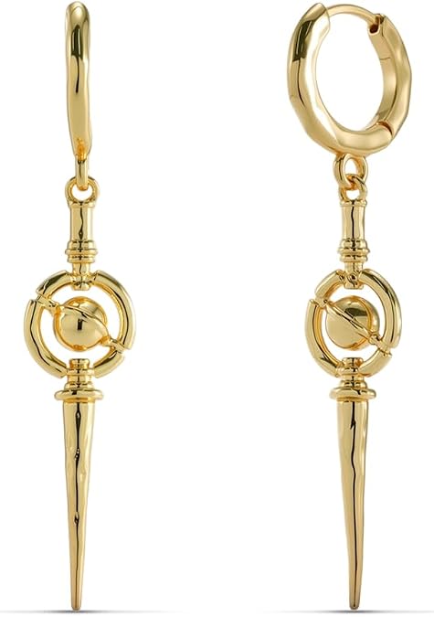 PUNKYOUTH Gothic Dangle Earrings for Women Men 18G Spiked Hoop Drop Jewelry, Celestial Punk Astral Statement Accessories, Edgy Alternative Grunge Gift