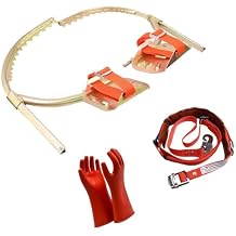 Pole Climbing Spikes Tree Climbing Gear Set, 160kg/ 352lbs Load Capacity Electrician Foot Buckle for Climbers/Fruit Picking and Lumberjack, Professional Trees Climb Tools