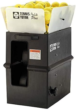 Tennis Tutor Prolite Plus Tennis Ball Machine. Features One-Touch TOPSPIN/Underspin. Speed 75 MPH. Built-in Oscillator. Made in USA by #1 Tennis Machine Company.