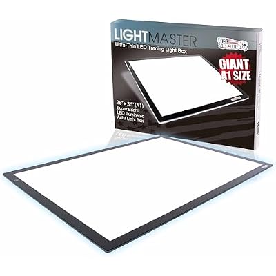 US Art Supply Lightmaster Giant 45-14 Diagonal A1 26 34 x 36 34 LED Lightbox Board- 12-Volt Super-Bright Ultra-Thin 38 Profile Light Box Pad with 110V AC Power Adapter & Dimmable LED Lamps