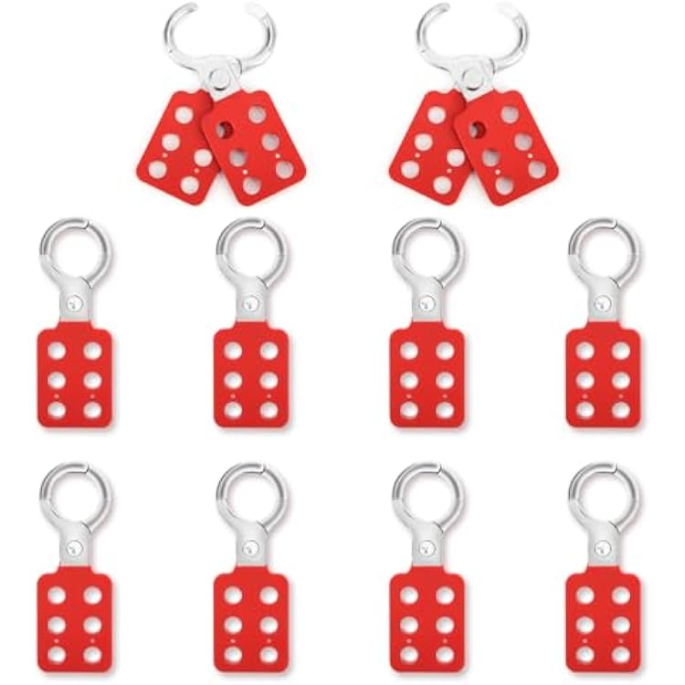 Industrial 10pcs Red Lockout Hasp 25mm Safety Tagout Solution for Multi User Energy Control and Equipment Locking