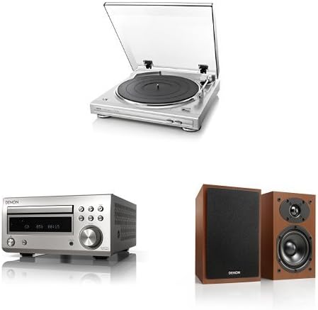 Denon Analog Record & CD Player Set, Silver DP-29F + RCD-M41 + SC-M41
