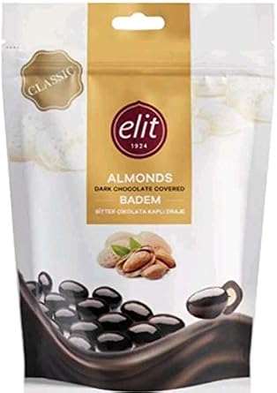 ELIT Dark Chocolate Covered Almonds Dragee - 1 Pack