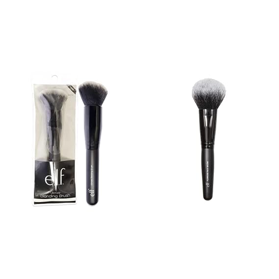 e.l.f. Ultimate Blending Brush, Vegan Makeup Tool, Dome-Shaped, Flawlessly Applies & Blends Foundati and e.l.f. Flawless Face Brush, Vegan Makeup Tool, Flawlessly Contours & Defines, For Powder,Blush