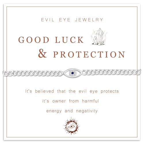 FANCIBAND Evil Eye Bracelet 14k SilverGold Plated Bracelets For Women Dainty Gold Cuban Link Bracelet For Women Jewelry Gifts