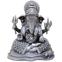 Shreemant Dagdusheth Halwai Ganesh Idol in Pure 925 Silver/Dagdu Sheth Ganpati in Silver Hindu Religion God Idol Sculpture Statue (3.50 Inch (500 GMS))
