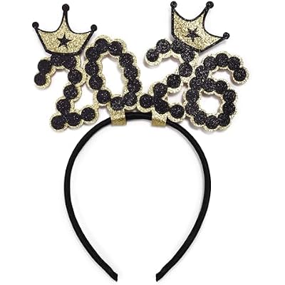 Needzo 2026 New Years Headband, NYE Party Hats, One Size Fits Most