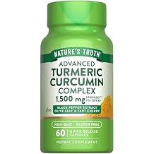 Nature's Truth Turmeric Curcumin | 60 Capsules | with Black Pepper Extract, Olive Leaf & Tart Cherry | Non-GMO & Gluten Free Supplement