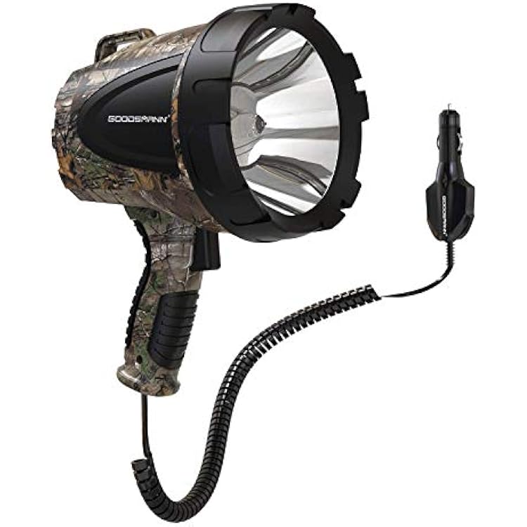 GOODSMANN Spotlight Camo Hunting Spot Lights 12 Volt Marine Spotlight Tacticpro 1500 Lumen Realtree Xtra Halogen Boat Spotlighting 9924-H102-01