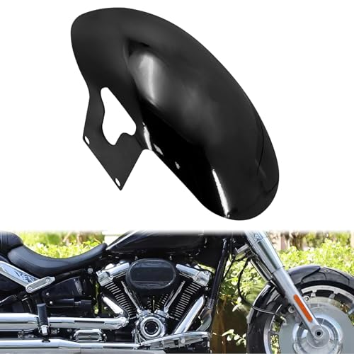 Short Front Fender Mudguard Compatible with Harley Softail M8 Fatboy FLFB 107 FLFBS 114 2018-2024 Gloss Black